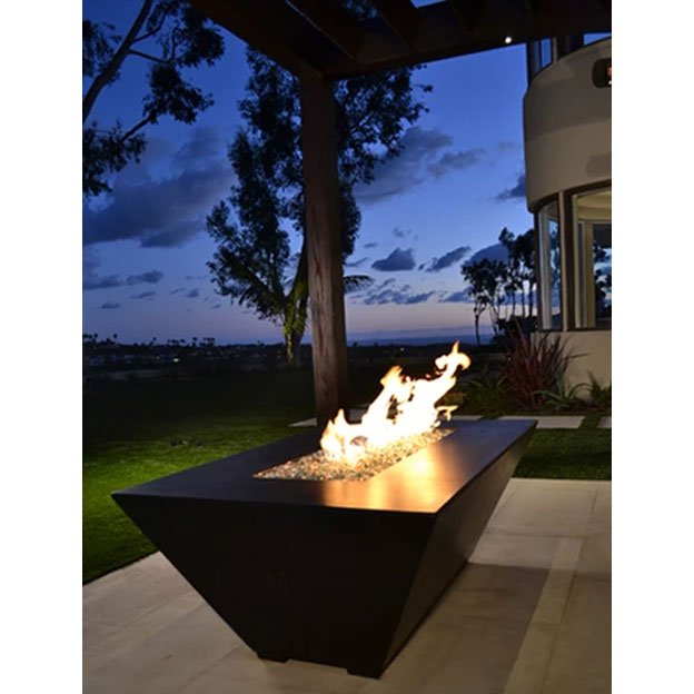 60" x 36" Burbank Concrete Fire Table - Outdoor Fire and Patio