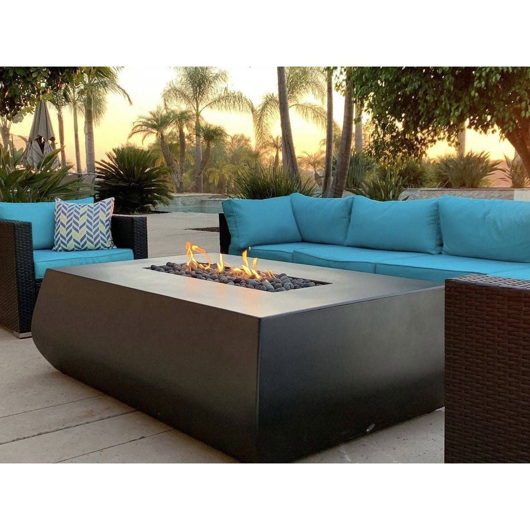60" x 40" Belize Concrete Fire Table - Outdoor Fire and Patio