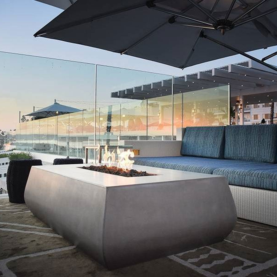 60" x 40" Belize Concrete Fire Table - Outdoor Fire and Patio