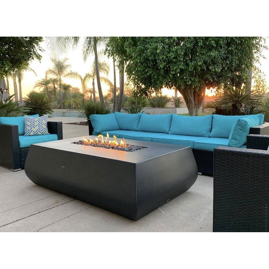 60" x 40" Belize Concrete Fire Table - Outdoor Fire and Patio