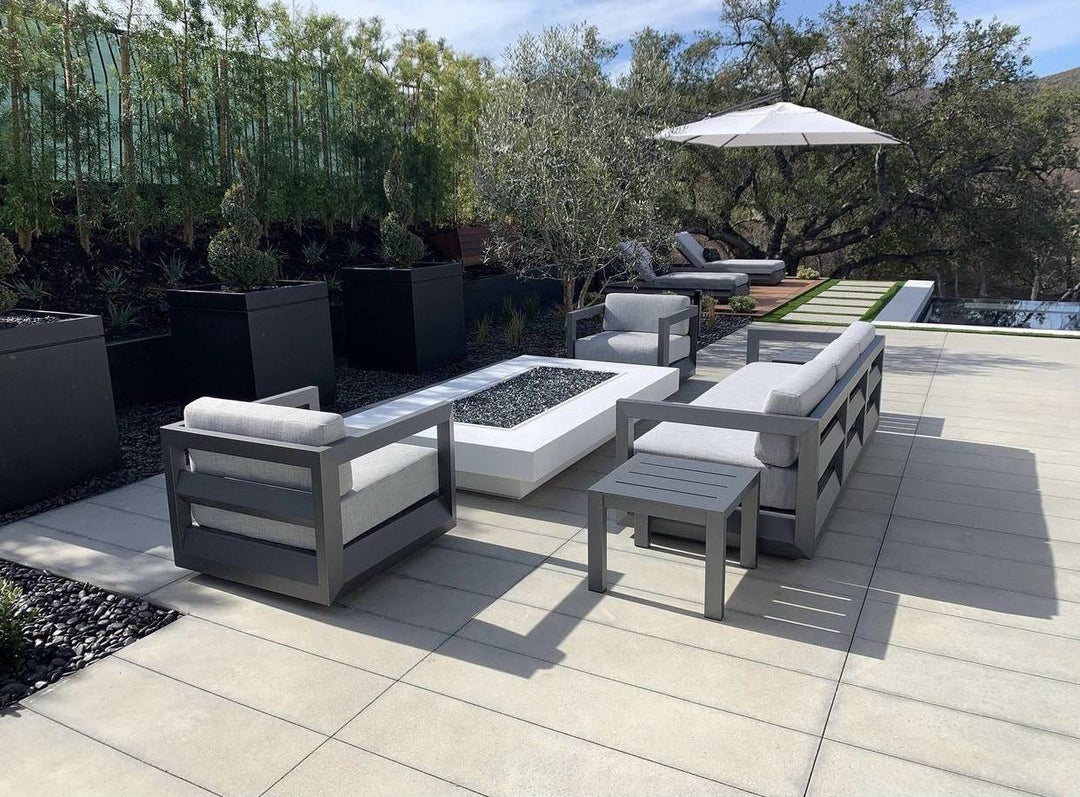 84" x 48" Midway Concrete Fire Table - Outdoor Fire and Patio