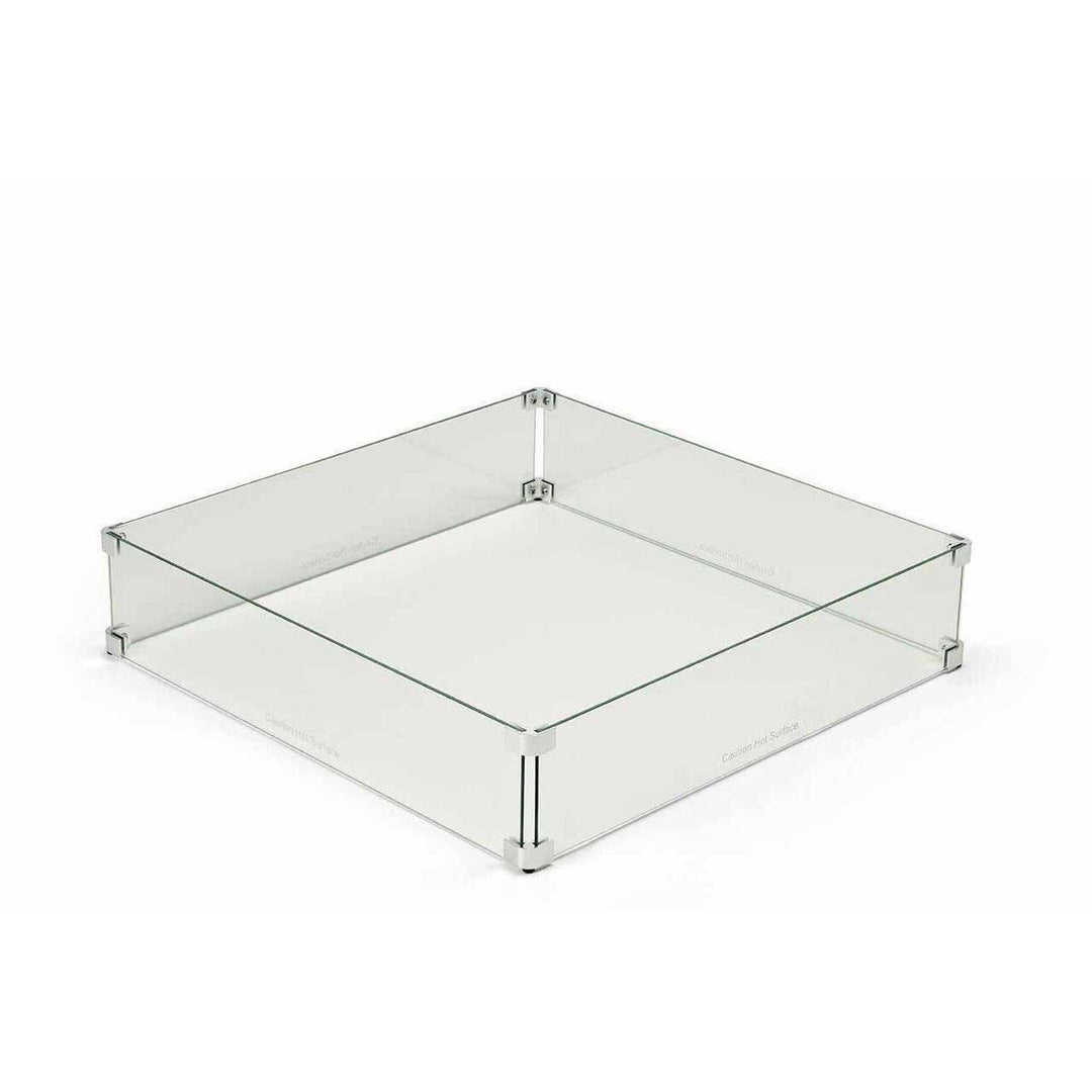 Square Fire Pit Glass Wind Guards
