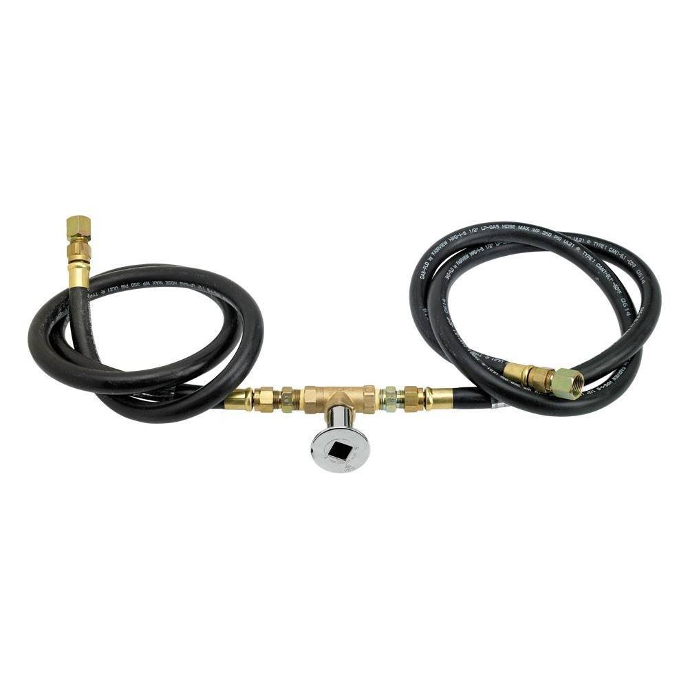 Natural Gas Fire Pit Installation Kit with Chrome Key Valve