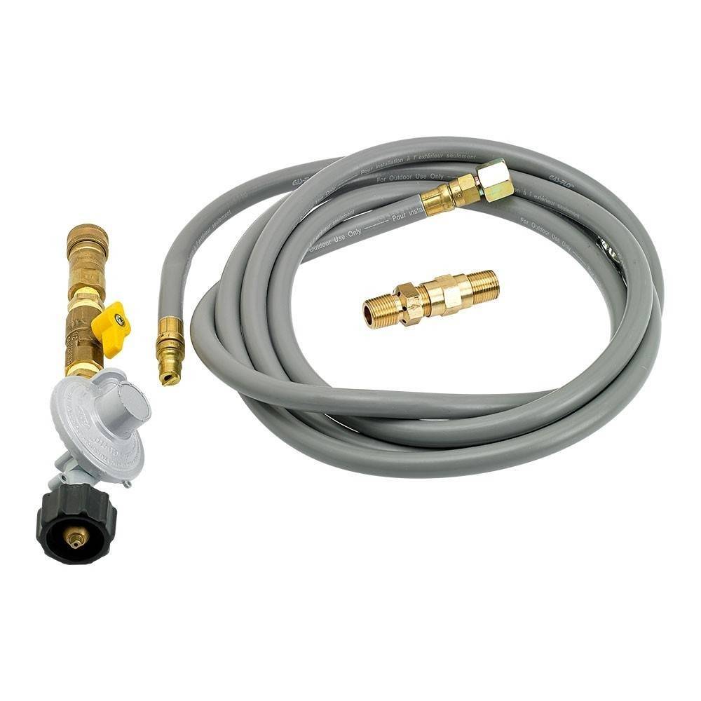 Gas Fire Pit Propane Installation Kit with 12' Hose & Quick-Connect