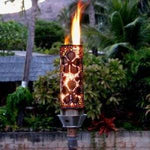 Load image into Gallery viewer, Gas Tiki Torch Remote Control Automated - Flower Design - Outdoor Fire and Patio
