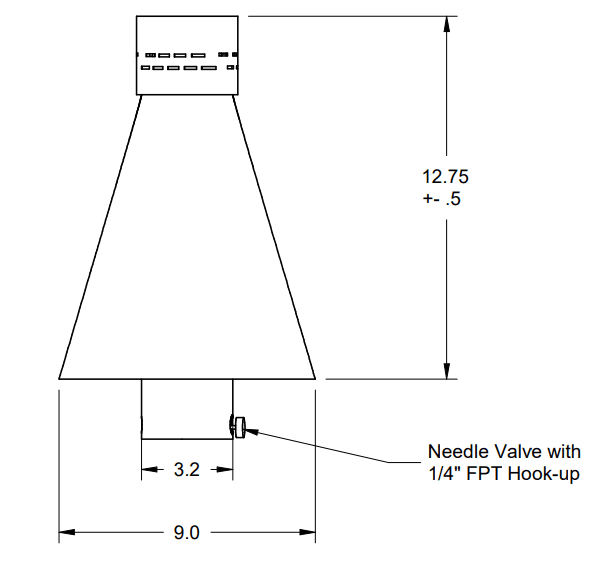 Black Cone TK Torch - Outdoor Fire and Patio