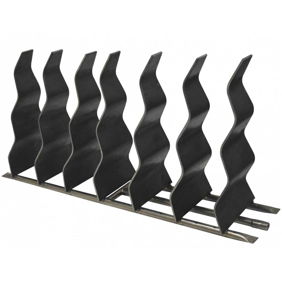 Black Steel Fireplace Waves - Includes Burner - Outdoor Fire and Patio