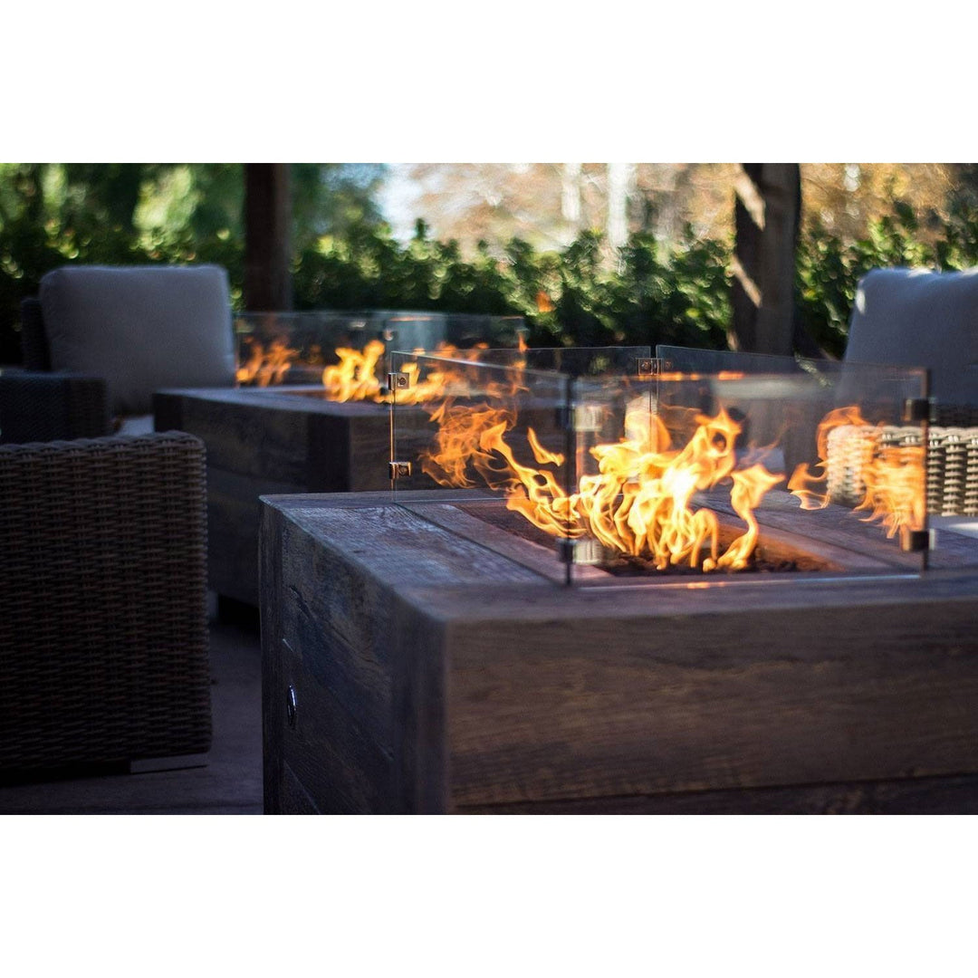Catalina Wood Grain Fire Pit Table Large Size - Outdoor Fire and Patio