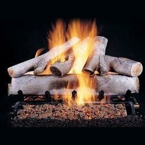 Ceramic Log Set White Birch 18'' - Outdoor Fire and Patio