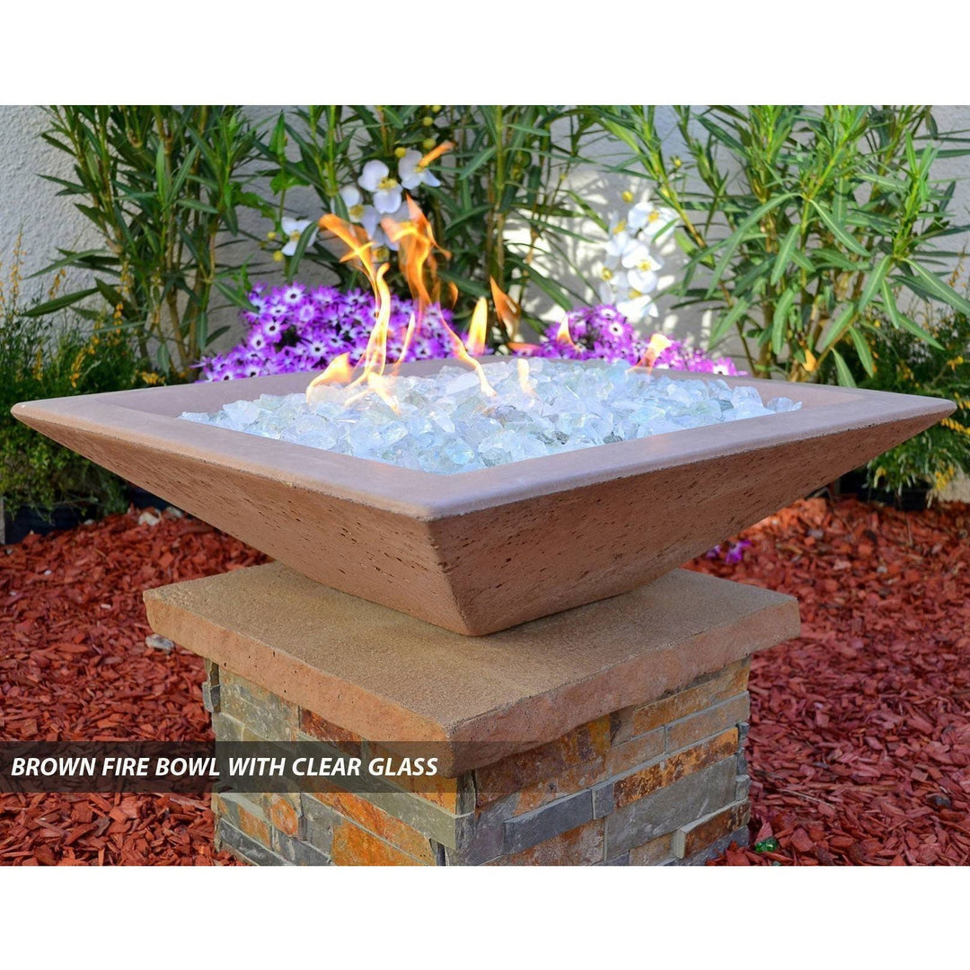 Classic Concrete Fire Bowl Square - Outdoor Fire and Patio