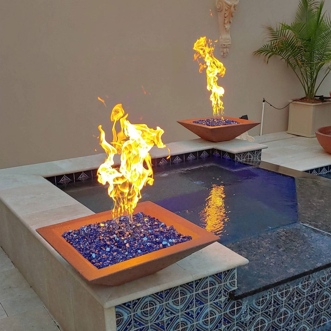 Classic Concrete Fire Bowl Square - Outdoor Fire and Patio