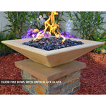 Load image into Gallery viewer, Classic Concrete Pool Fire Bowl Square with Scupper - Outdoor Fire and Patio