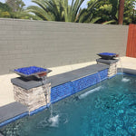 Load image into Gallery viewer, Classic Concrete Pool Fire Bowl Square with Scupper - Outdoor Fire and Patio