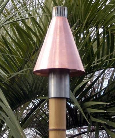 Gas Tiki Torch Manual Light Copper Cone