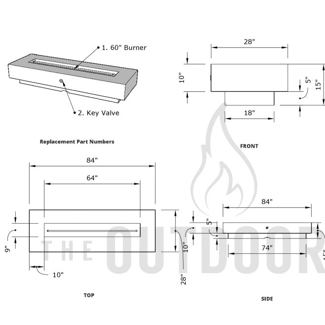 Del Mar Fire Pit Table - Outdoor Fire and Patio