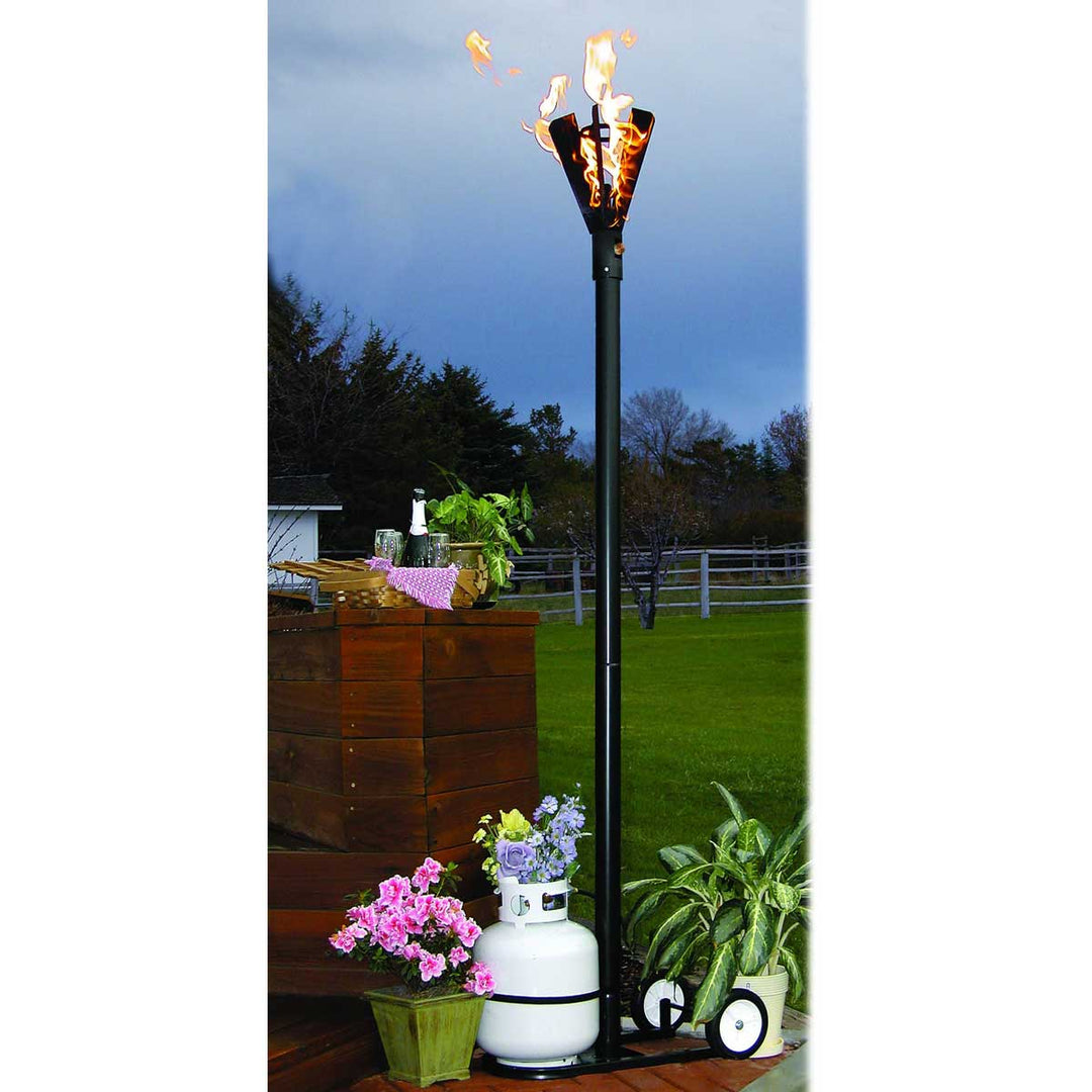 Portable Fin Style Gas Tiki Torch - Outdoor Fire and Patio