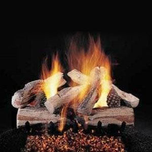 Ceramic Log Set Evening Cross Fire 20''