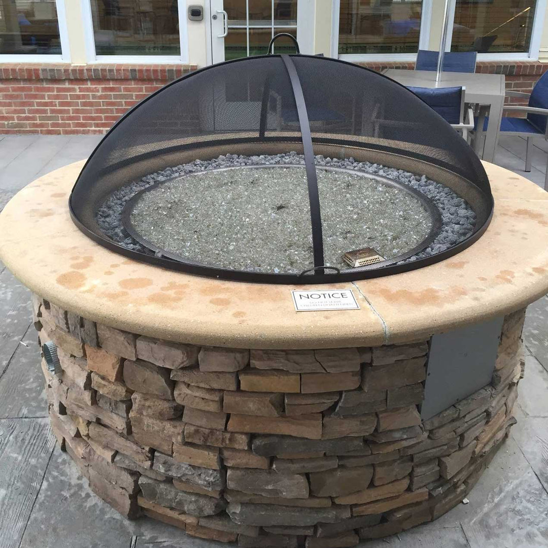 Fire Pit Spark Screen Cover - Lift Off Dome - Outdoor Fire and Patio