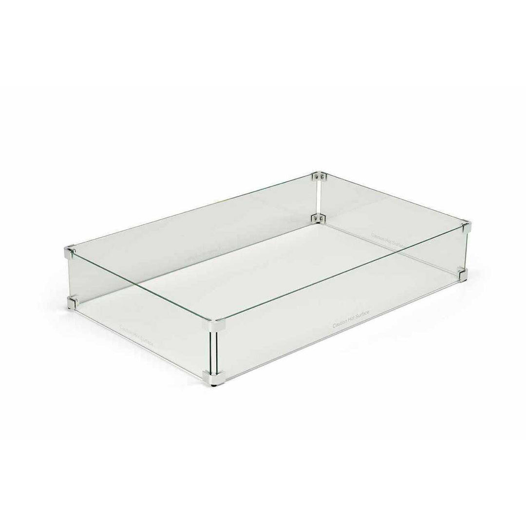 HPC Rectangle Fire Pit Glass Wind Guards - Outdoor Fire and Patio