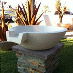 Load image into Gallery viewer, 39&quot; Classic Concrete Pool Fire Bowl w/ Scupper