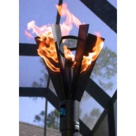 Gas Tiki Torch Automated Remote Controlled Fin Style - Outdoor Fire and Patio