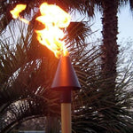Load image into Gallery viewer, Gas Tiki Torch Manual Light Copper Cone - Outdoor Fire and Patio