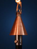 Load image into Gallery viewer, Gas Tiki Torch Manual Light Copper Cone - Outdoor Fire and Patio