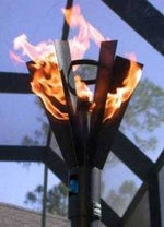 Load image into Gallery viewer, Gas Tiki Torch Manual Light Fin Style - Outdoor Fire and Patio
