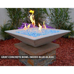 Load image into Gallery viewer, Classic Concrete Pool Fire Bowl Square with Scupper