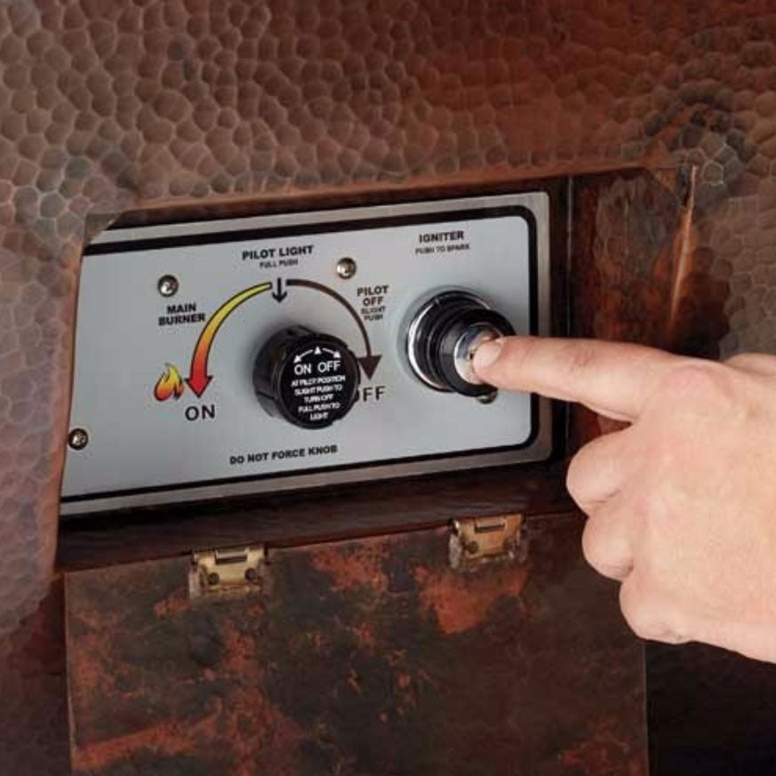 HPC 47" x 25" Phoenix Copper Fire Bowl with S - Fire Burner - Outdoor Fire and Patio