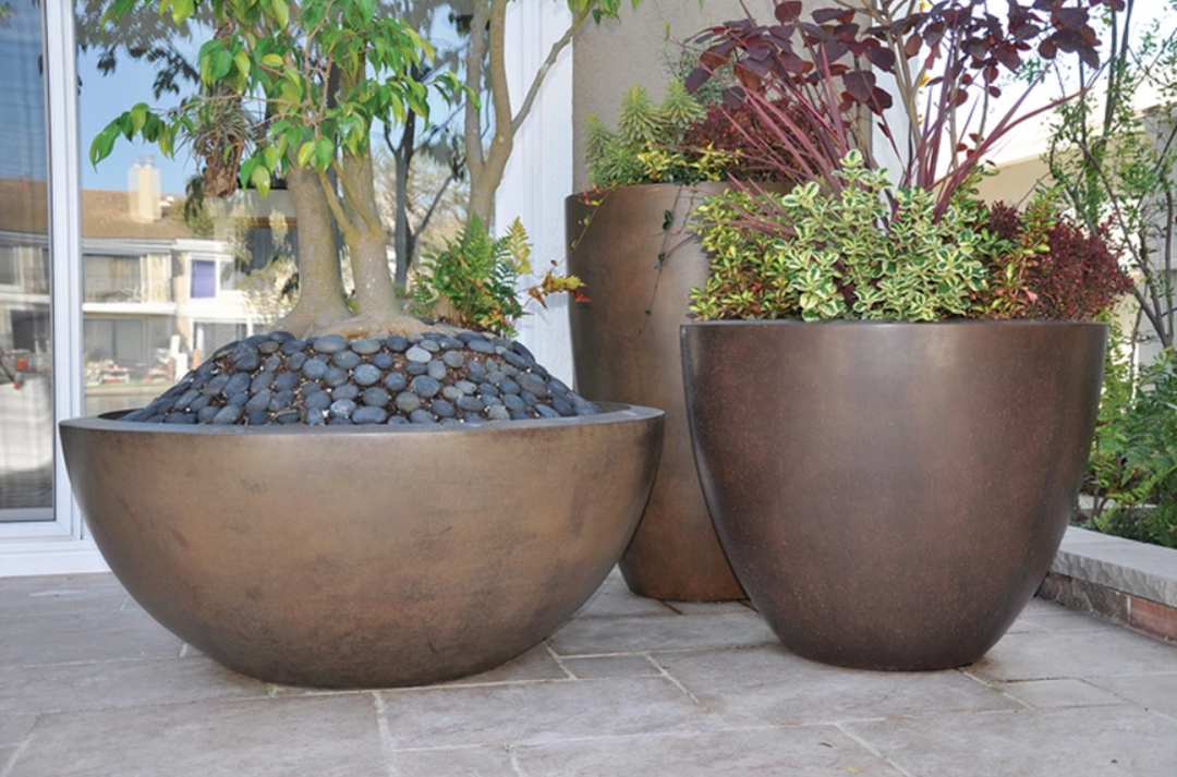 Luxe Low Planter Bowl - Outdoor Fire and Patio