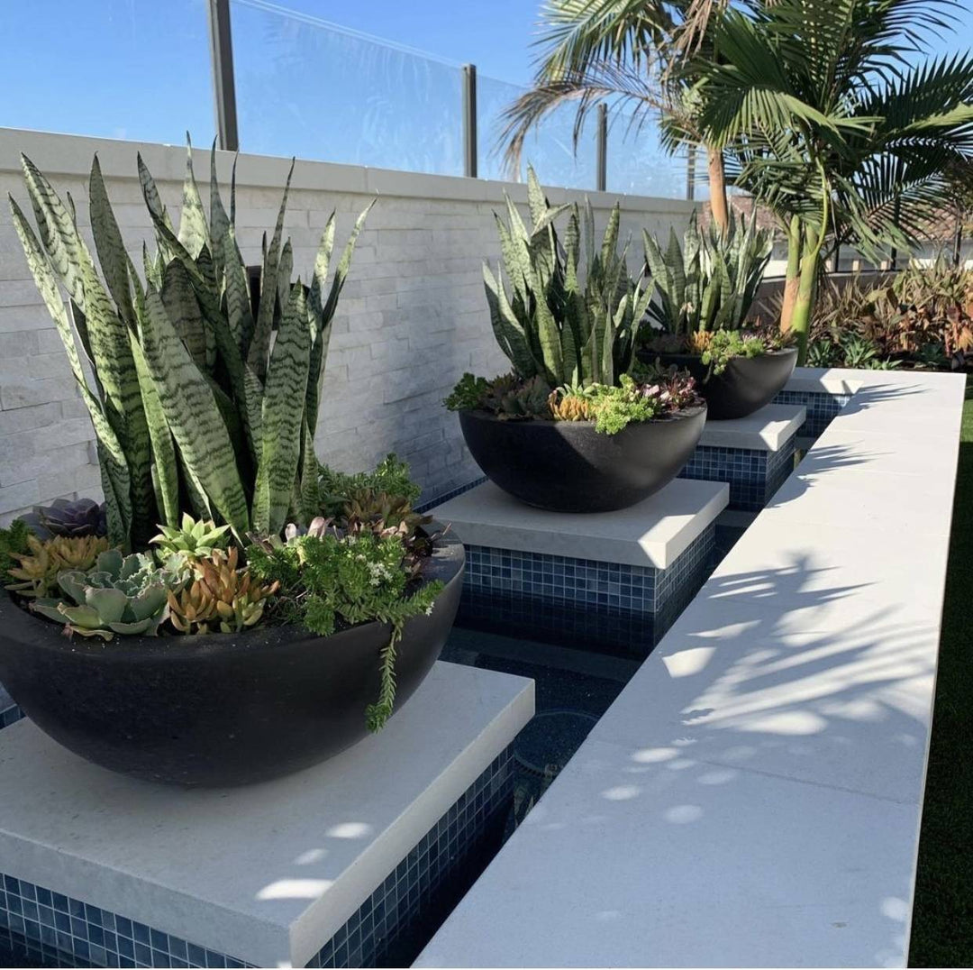 Luxe Low Planter Bowl Large | Outdoor Planters - Outdoor Fire and Patio