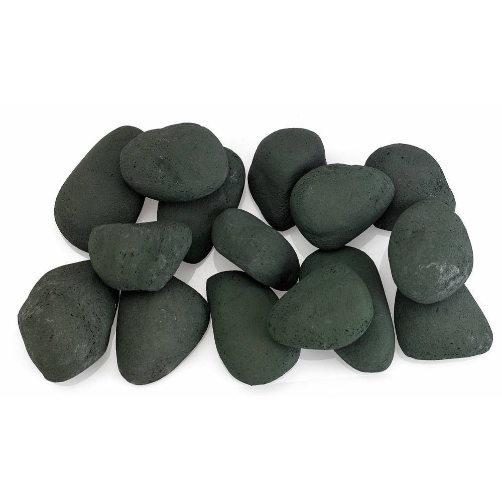 Matte Black Lite Stones Set - 15 Stone Set - Outdoor Fire and Patio