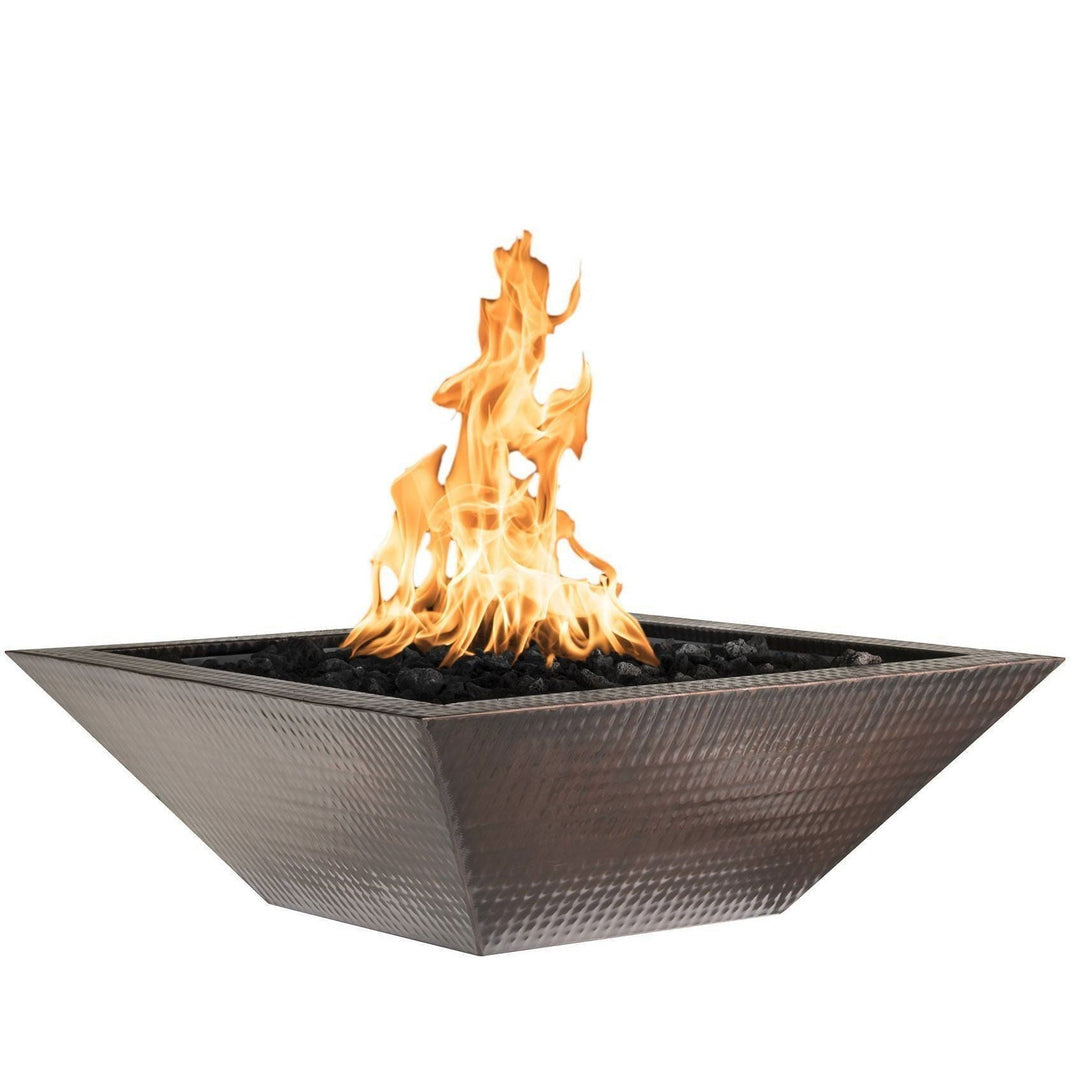 Maya Copper Fire Bowl - Hammered Copper - Outdoor Fire and Patio