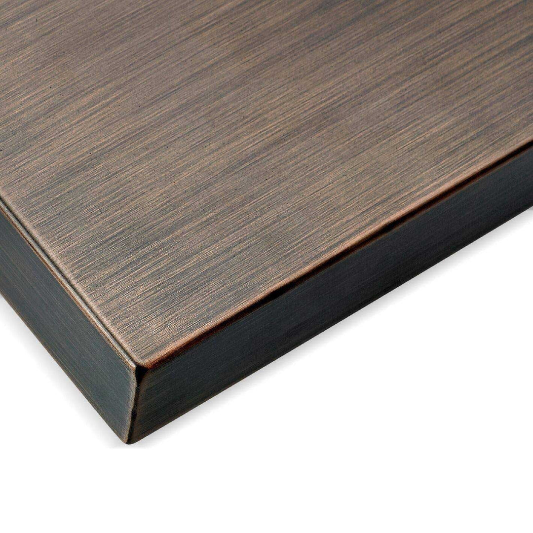 Oil Rubbed Bronze Stainless Steel Rectangular Fire Pit Covers - Outdoor Fire and Patio