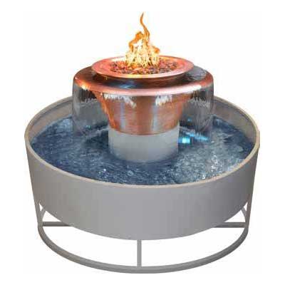 36" Olympian 360° Copper Fire & Water Bowl - With 60" Self Contained Unit
