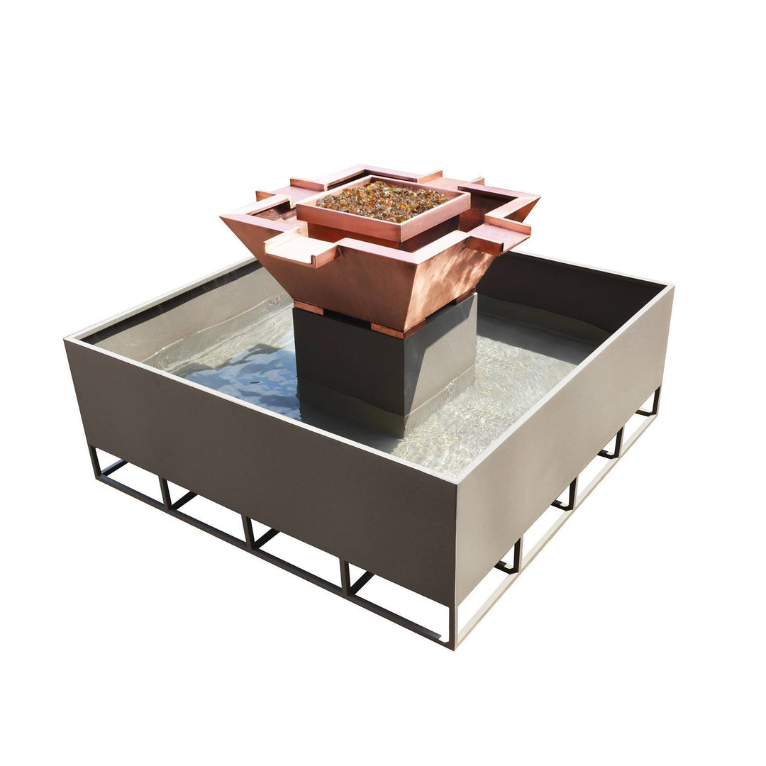 30" Olympian 4-Way Copper Fire & Water Bowl - With 60" Self Contained Unit