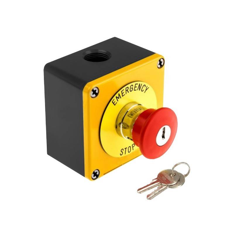 Emergency Stop Button with Key - 110v
