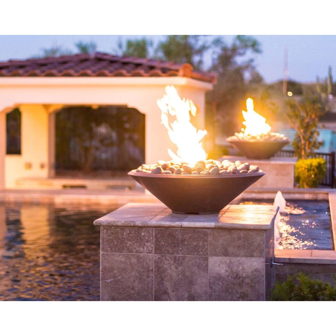 Pebble Tec 33" Cone Fire Bowl - Honed Smooth - Outdoor Fire and Patio