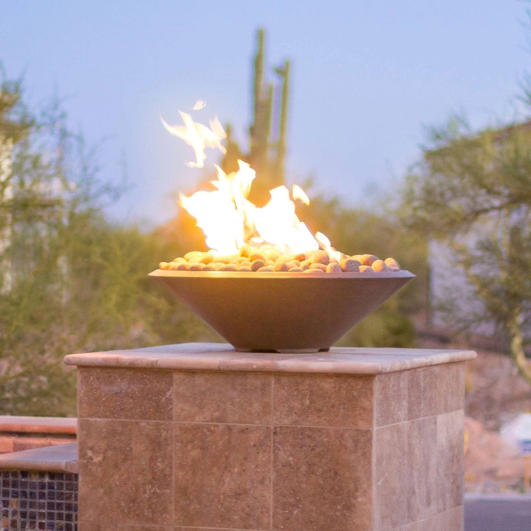 Pebble Tec 33" Cone Fire Bowl - Natural Textured - Outdoor Fire and Patio