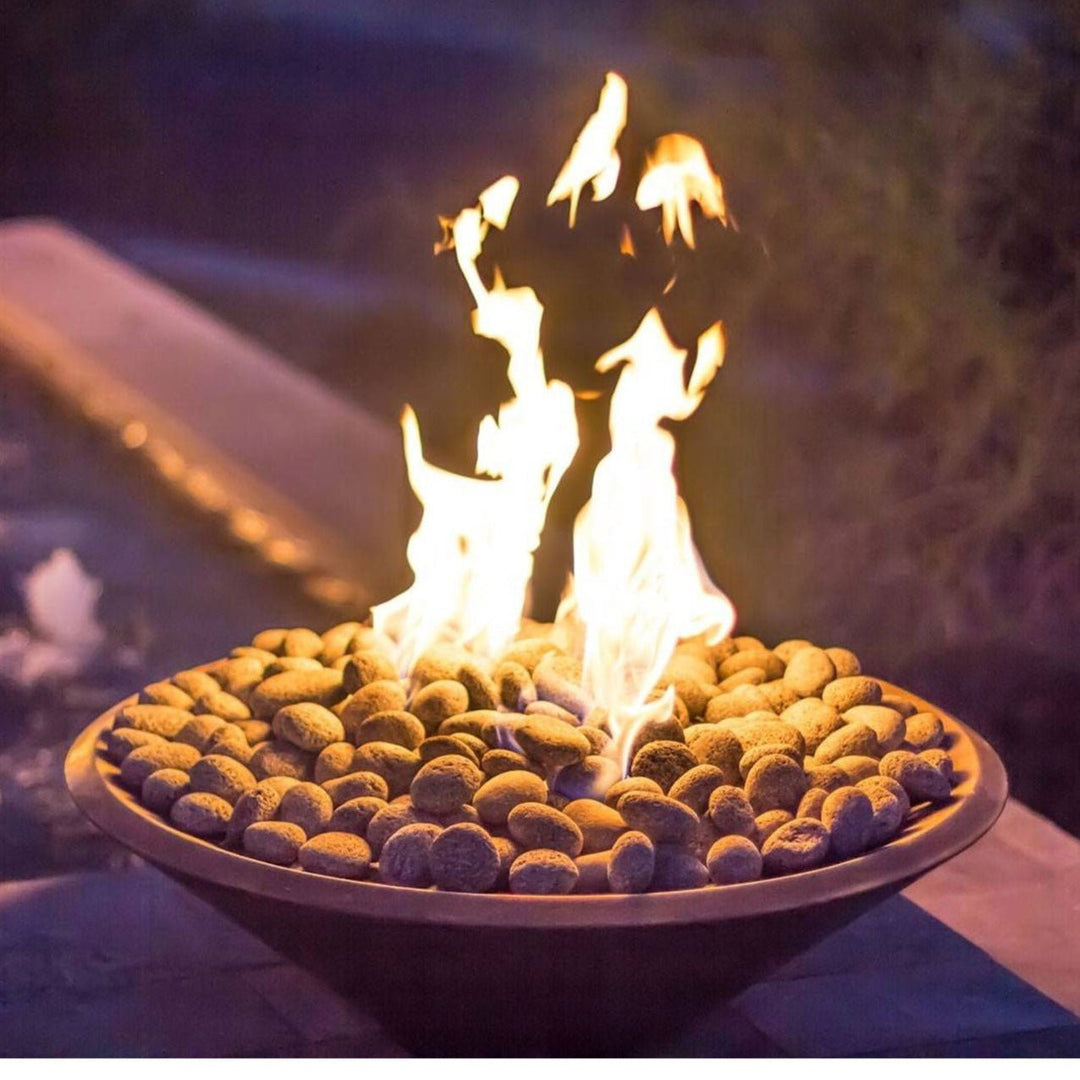 Pebble Tec 33" Cone Fire Bowl - Natural Textured - Outdoor Fire and Patio