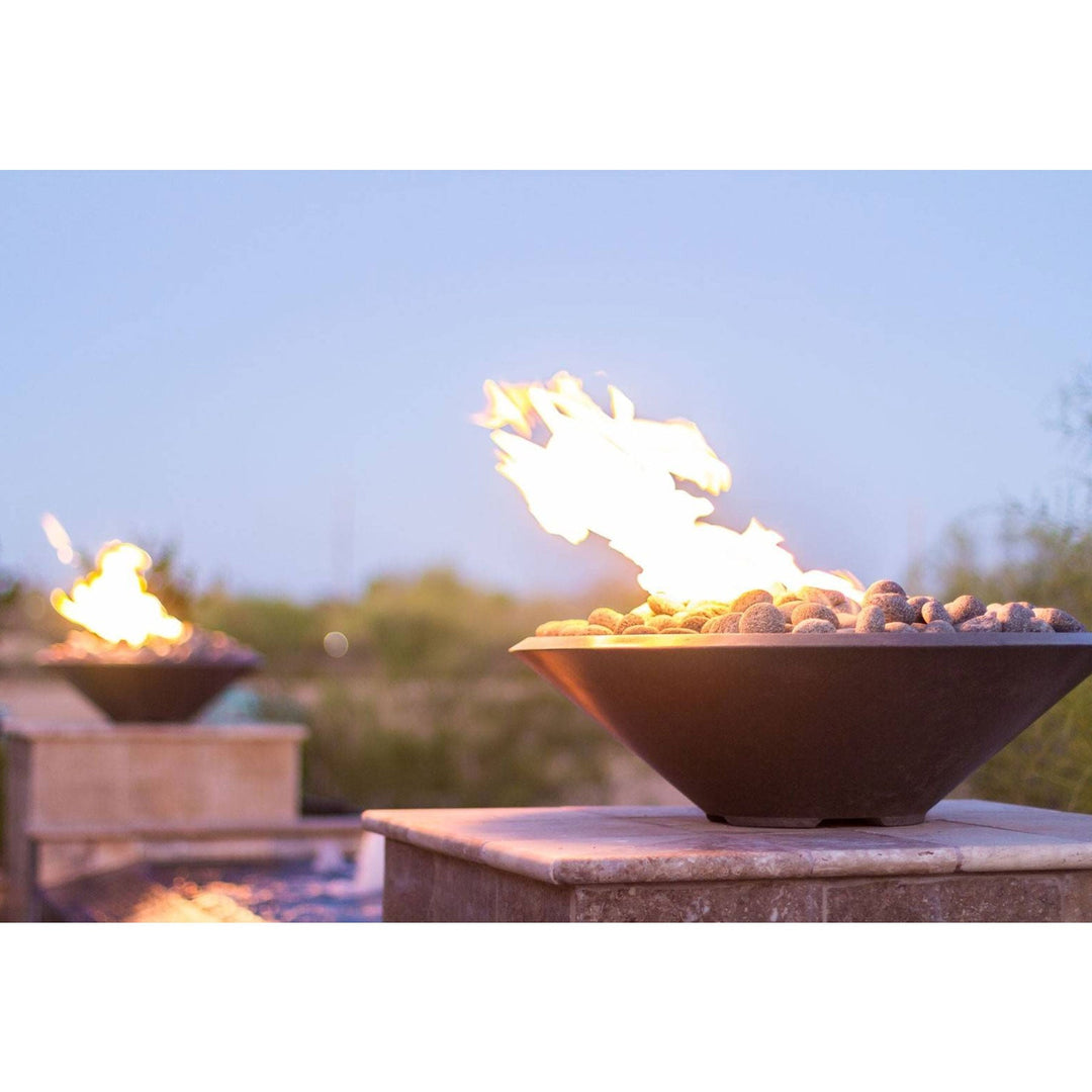 Pebble Tec 33" Cone Fire Bowl - Natural Textured - Outdoor Fire and Patio