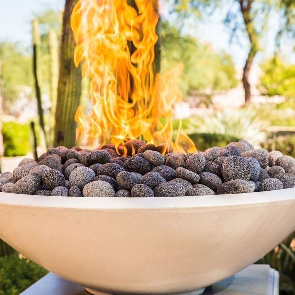 Pebble Tec 33" Round Fire Bowl - Honed Smooth - Outdoor Fire and Patio