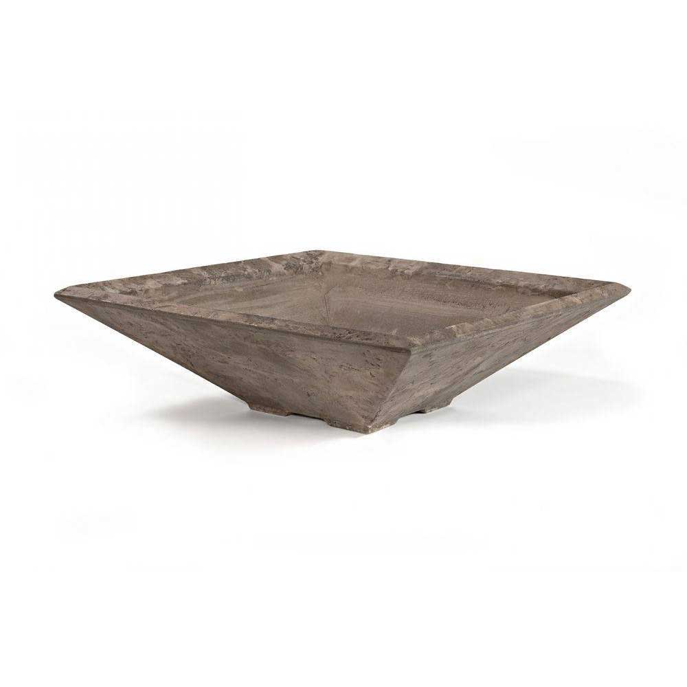 Pebble Tec 33" Square Fire Bowl - Honed Smooth - Outdoor Fire and Patio