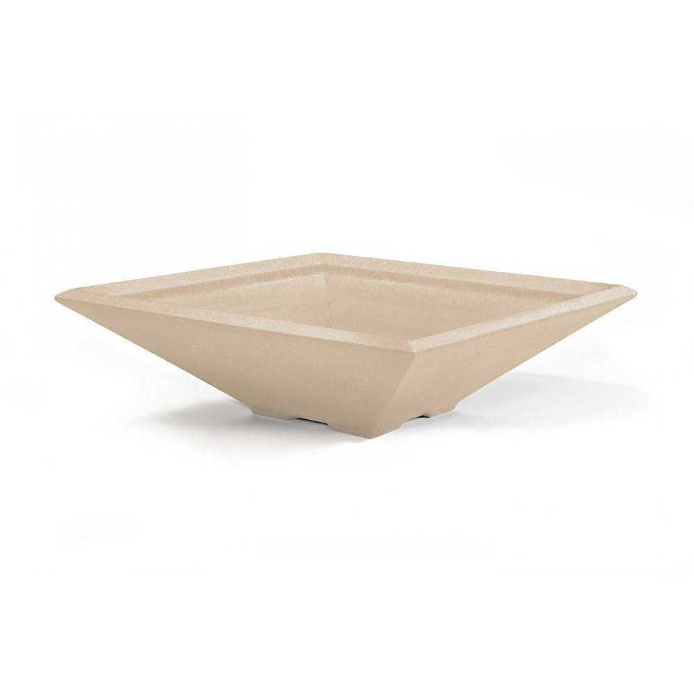 Pebble Tec 33" Square Fire Bowl - Honed Smooth - Outdoor Fire and Patio
