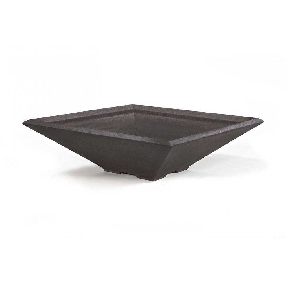 Pebble Tec 33" Square Fire Bowl - Honed Smooth - Outdoor Fire and Patio
