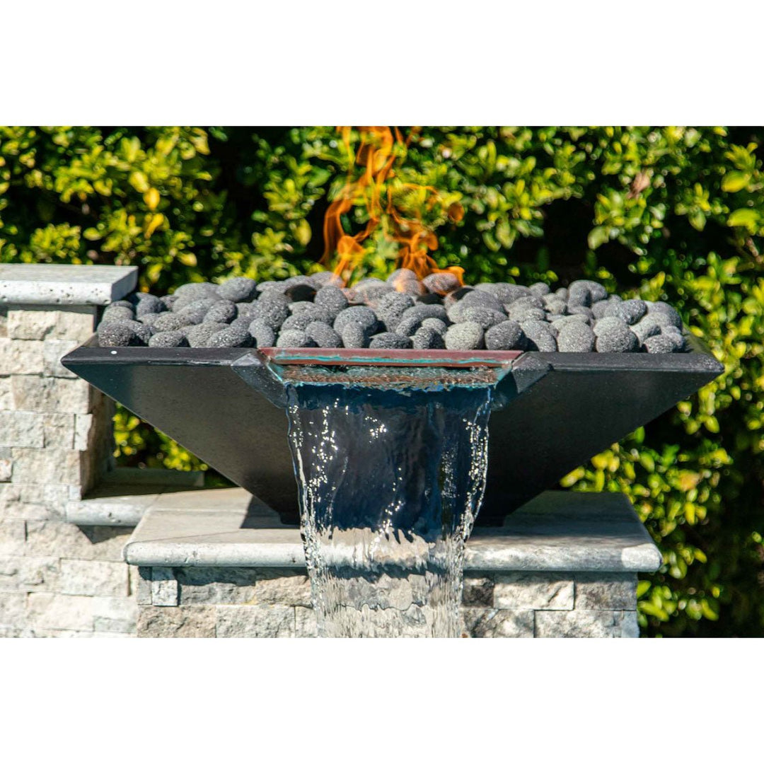 Pebble Tec 33" x 33" Fire & Water Bowl - Natural Textured - Outdoor Fire and Patio