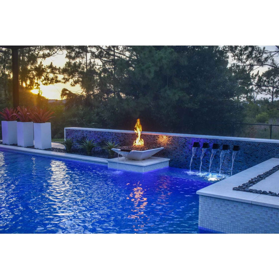 Pebble Tec 33" x 33" Fire & Water Bowl - Natural Textured - Outdoor Fire and Patio