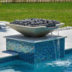 Load image into Gallery viewer, Pebble Tec 33" x 33" Fire &amp; Water Bowl - Natural Textured - Outdoor Fire and Patio