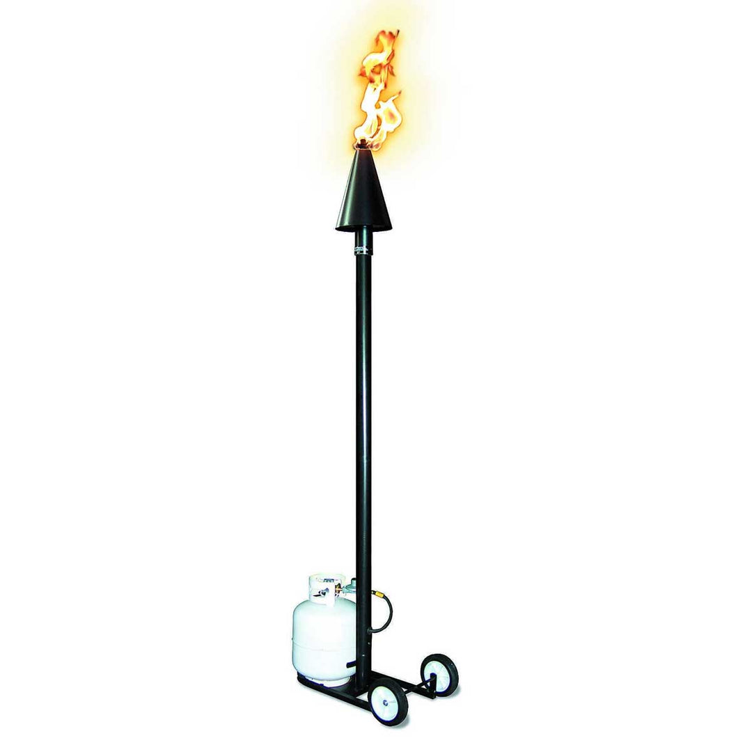 Portable Black Cone Gas Tiki Torch - Outdoor Fire and Patio